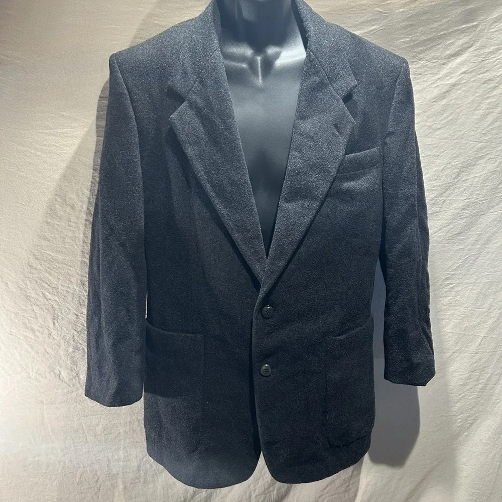 GGG Clothes Mens 38R Charcoal Grey Cashmere Wool Blend Sport Coat Blazer Jacket